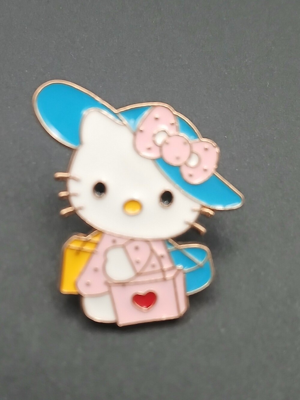 Hello Kitty Enamel Pin - White, Blue & Pink Accessory